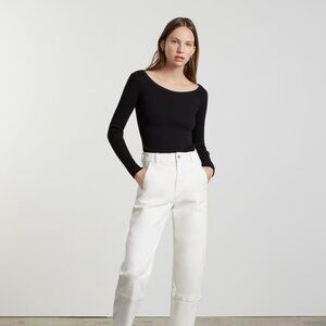 Everlane Long-Sleeve Ribbed Scoop-Neck Tee
